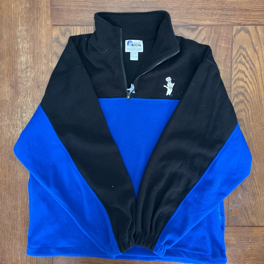 Vintage 1999 Pillsbury Doughboy Quarter Zip Pullover Sweatshirt Sz. Large EUC